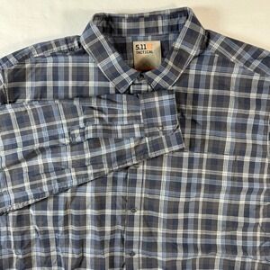 5.11 Tactical Mens XL Plaid Long Sleeve Button Up Shirt Lightweight Performance